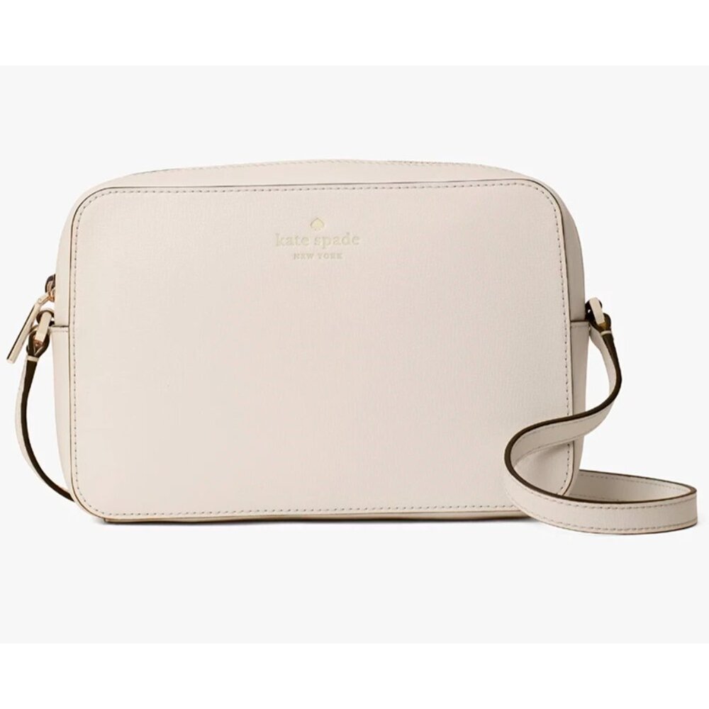 S Kate Spade Harper Beige Leather Crossbody Bag WKR00062 Handbag NWT Tusk Purse